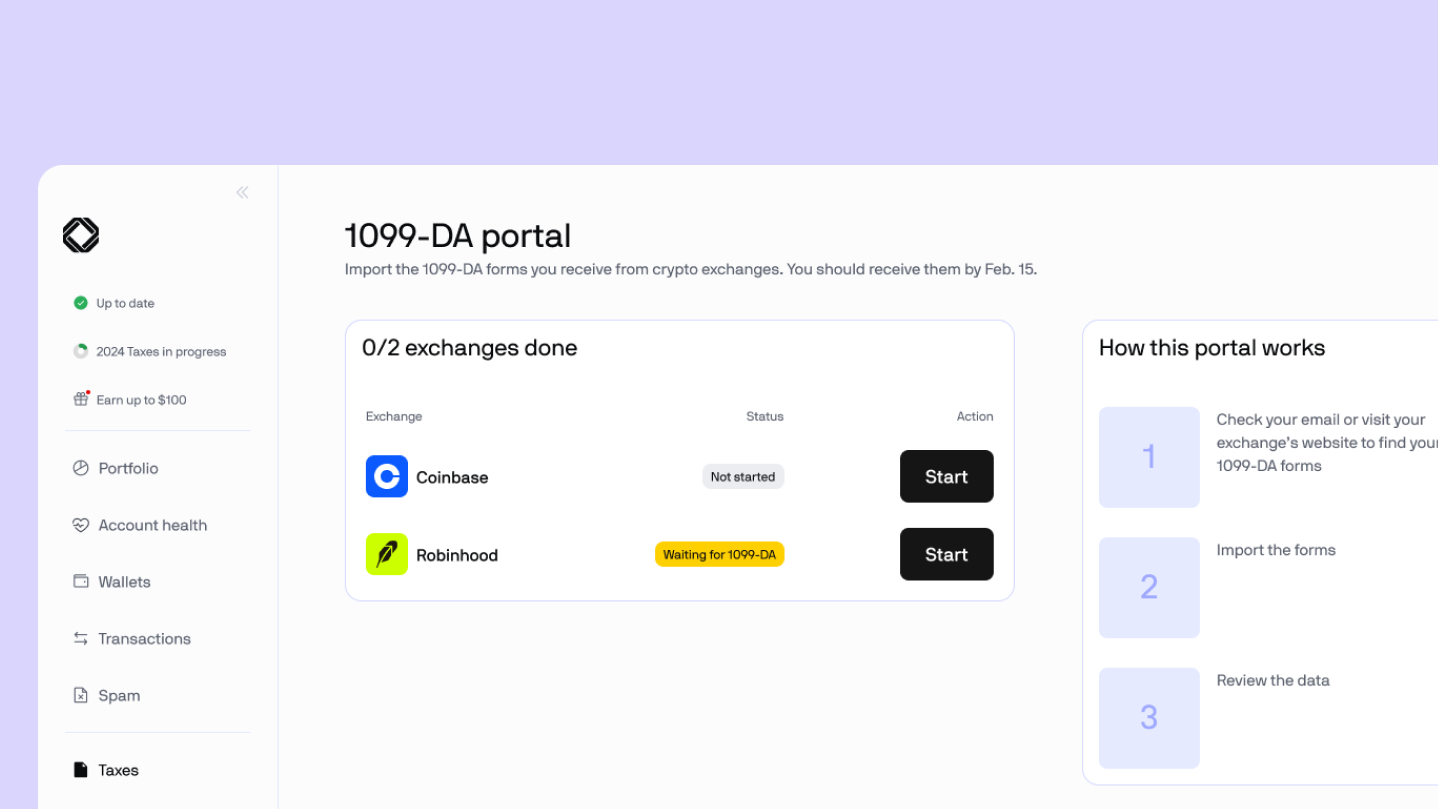 CoinTracker product interface as shown on its official website